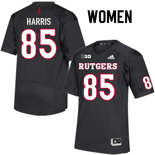 Women #85 Taj Harris Rutgers Scarlet Knights College Football Jerseys Sale-Black - Click Image to Close